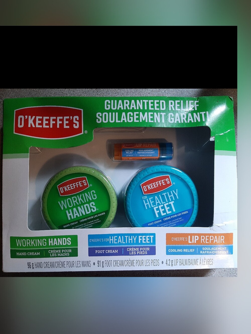 O'Keeffe's Working Hands, Healthy Feet and Lip Repair Set